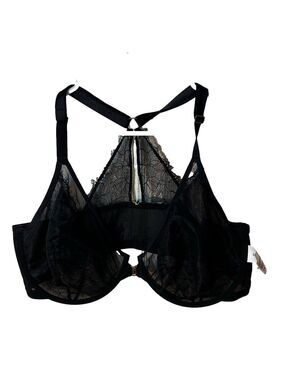 Pennington’s Deesse lingerie black balconnette bra underwire size 48DDD
